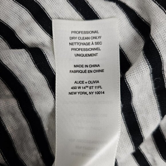 Alice + Olivia by Stacey Bendet Striped Short Sleeve Linen Blend Shift Dress - Picture 9 of 9